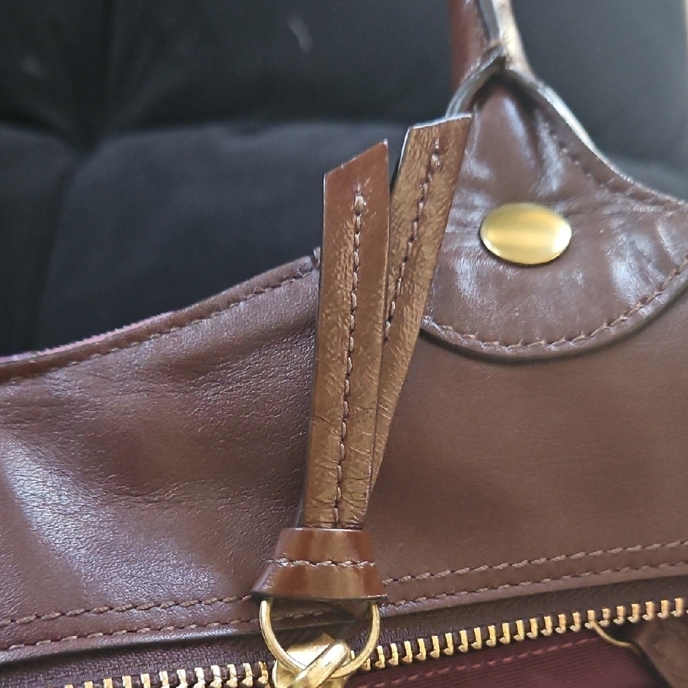 Coach Patchwork Tote in Purple and Brown - Picture 5 of 7